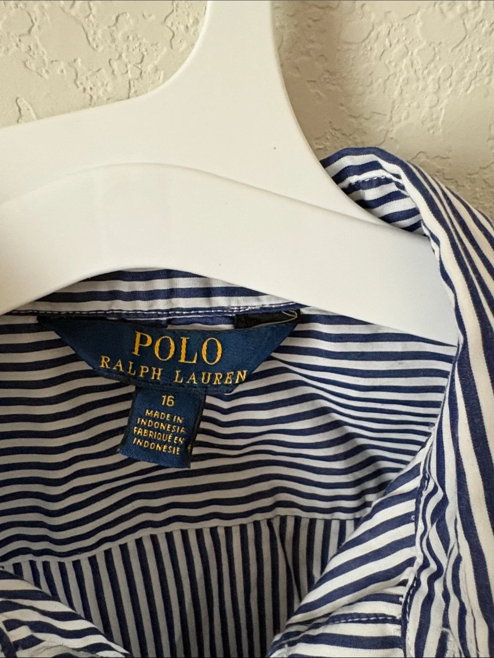 Ralph Lauren Navy and White Striped Button-Down Shirt Dress